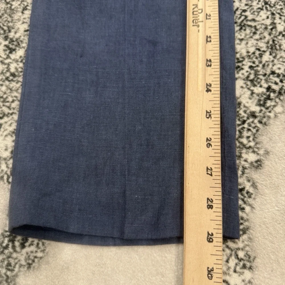 Joseph Abbound 100% Linen Dress Pants Mens Sz 36X30 Blue Flat Front Lightweight